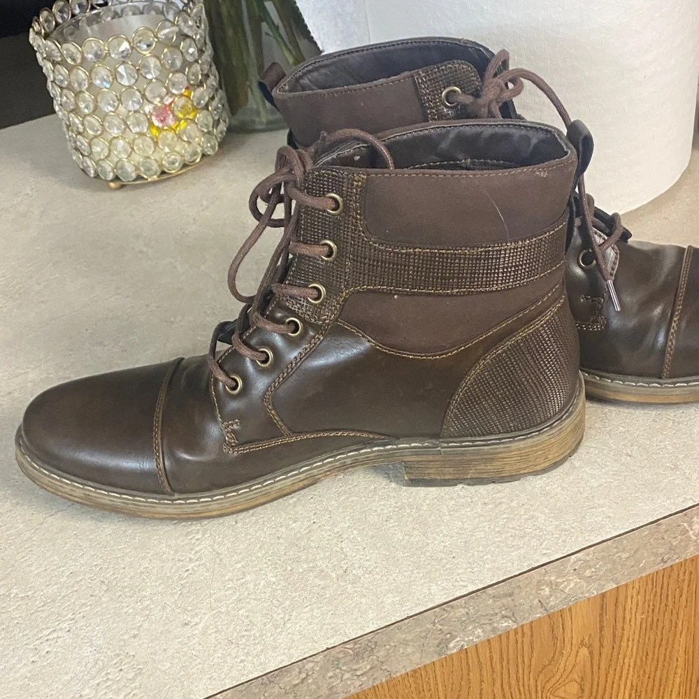 Arizona Jean Company men’s Laurent flat heel Dark Brown Lace-Up Boots